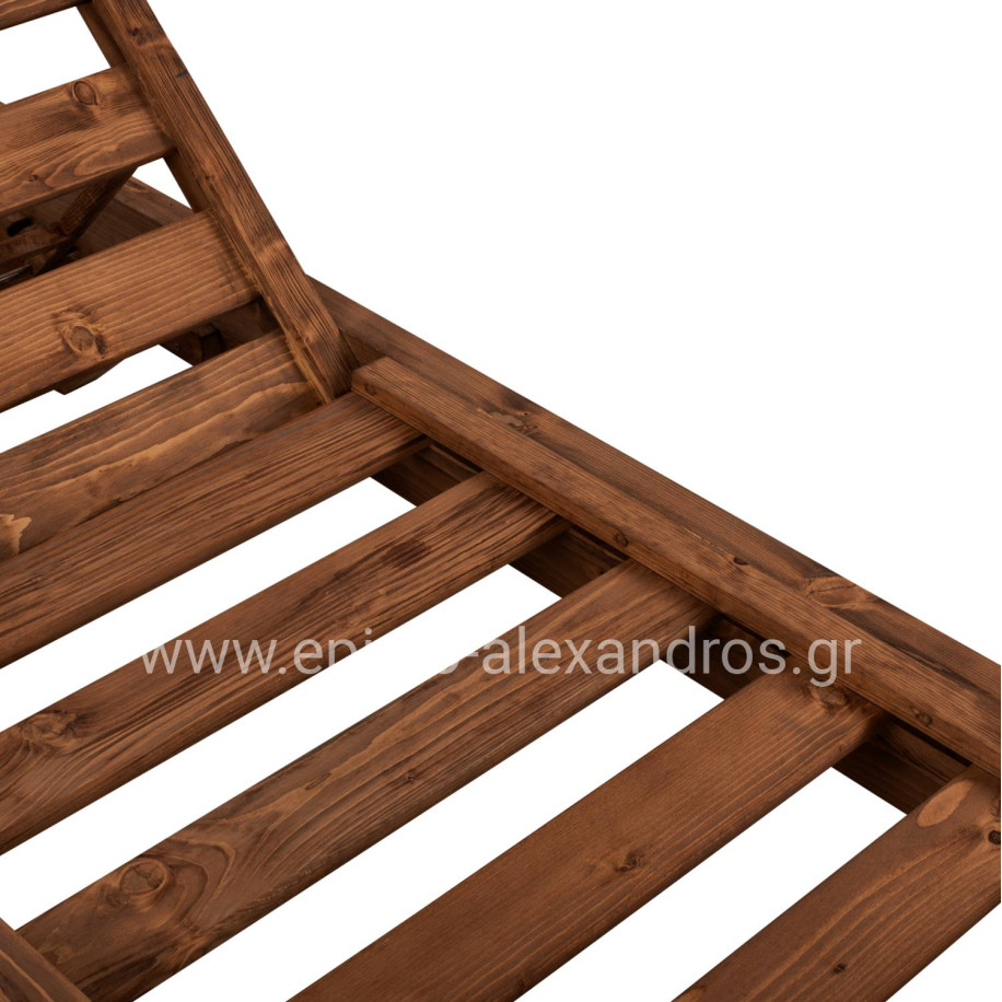 Sunbed Wooden Heavy-duty Macadonia HM5646.01 Walnut 204X77,5X29cm