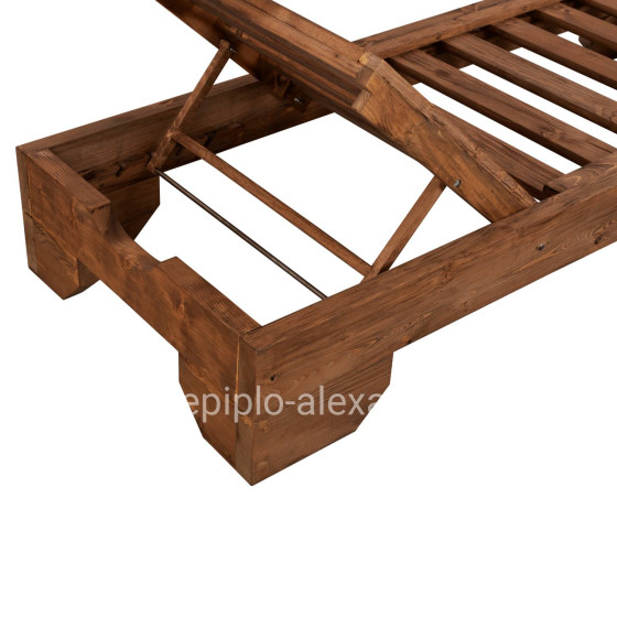 Sunbed Wooden Heavy-duty Macadonia HM5646.01 Walnut 204X77,5X29cm