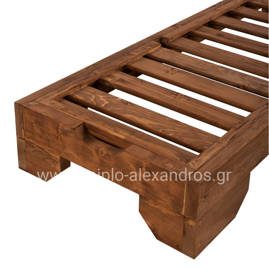 Sunbed Wooden Heavy-duty Macadonia HM5646.01 Walnut 204X77,5X29cm