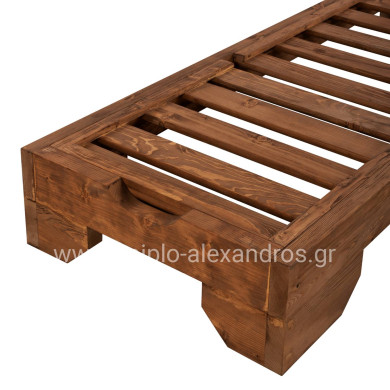Sunbed Wooden Heavy-duty Macadonia HM5646.01 Walnut 204X77,5X29cm