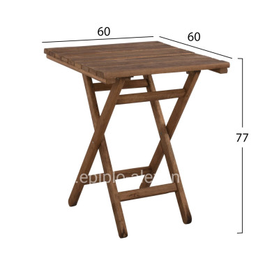 Director's Table LIMNOS 60x60x72 solid oak wood Walnut Color HM5647.01