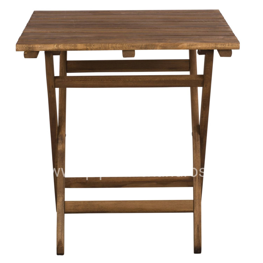 Director''s Table Limnos 70x70x75cm Solid Wood Impregnation Walnut HM5648.01