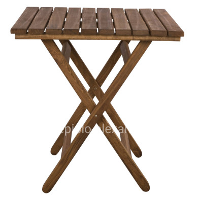 Director''s Table Limnos 70x70x75cm Solid Wood Impregnation Walnut HM5648.01