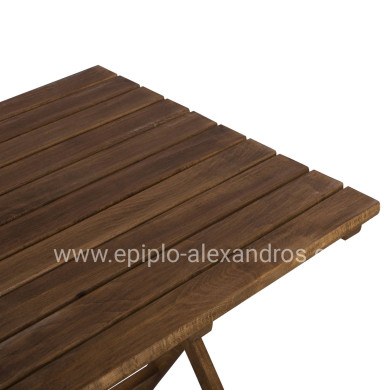 Director''s Table Limnos 70x70x75cm Solid Wood Impregnation Walnut HM5648.01