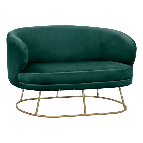Sofa 2 seater Arien from Velver Cyppress Green with gold base HM8492.03 125X80X84cm