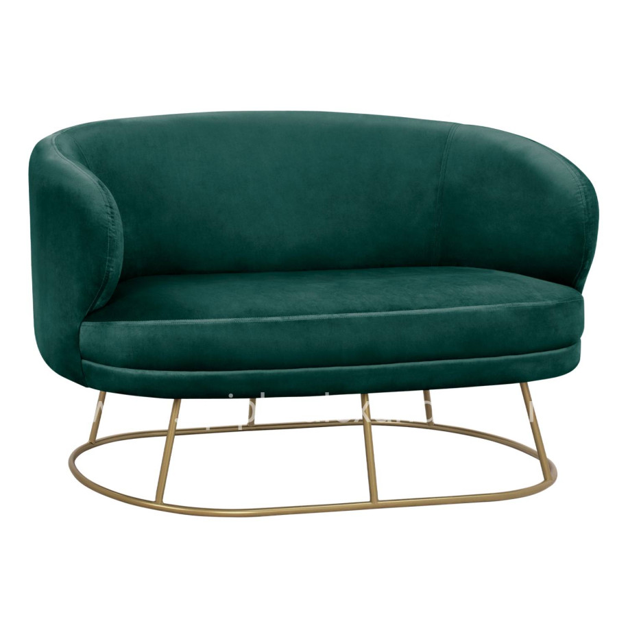 Sofa 2 seater Arien from Velver Cyppress Green with gold base HM8492.03 125X80X84cm