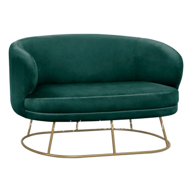 Sofa 2 seater Arien from Velver Cyppress Green with gold base HM8492.03 125X80X84cm