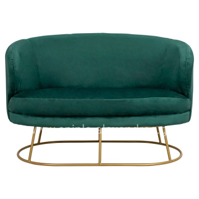 Sofa 2 seater Arien from Velver Cyppress Green with gold base HM8492.03 125X80X84cm