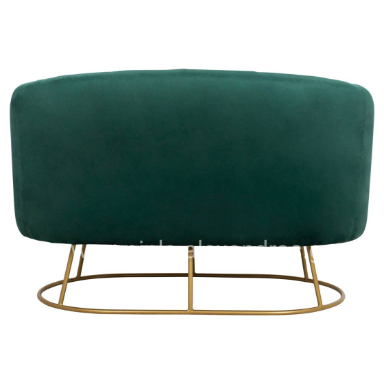 Sofa 2 seater Arien from Velver Cyppress Green with gold base HM8492.03 125X80X84cm