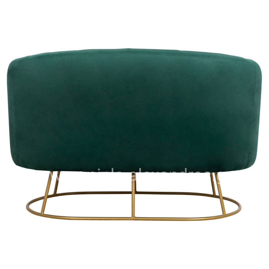 Sofa 2 seater Arien from Velver Cyppress Green with gold base HM8492.03 125X80X84cm