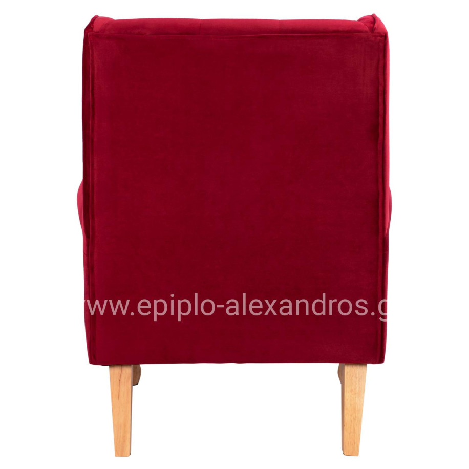 Armchair Red Velvet Brandon 81x83x101cm HM3073.14