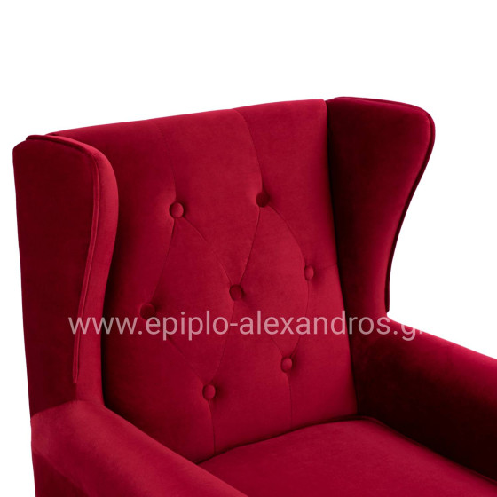 Armchair Red Velvet Brandon 81x83x101cm HM3073.14