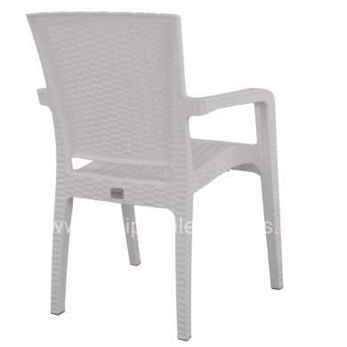 Polypropylene Armchair Rattan HM5590.04 White color 58x55x87 cm.