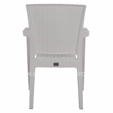 Polypropylene Armchair Rattan HM5590.04 White color 58x55x87 cm.