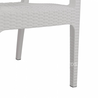 Polypropylene Armchair Rattan HM5590.04 White color 58x55x87 cm.
