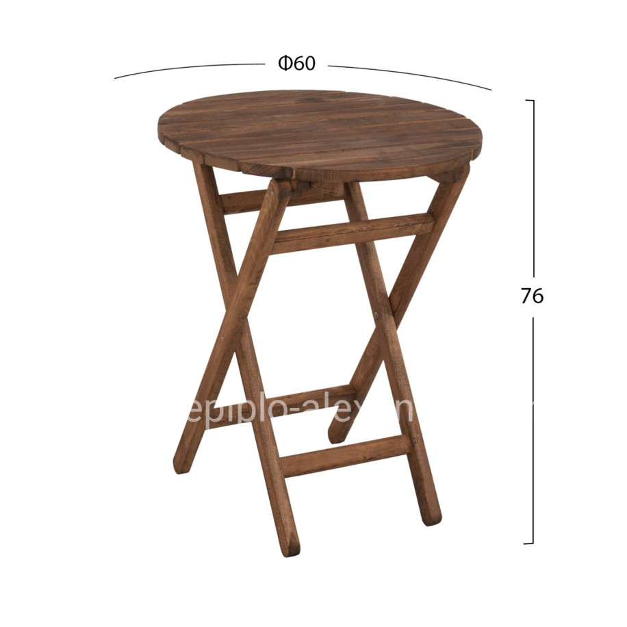 Director's Table Limnos Φ60cm Solid Wood Impregnation Walnut HM5653.01