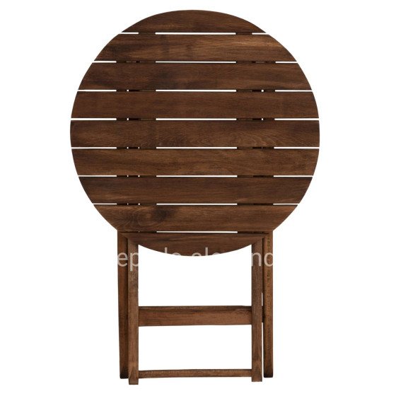 Director's Table Limnos Φ60cm Solid Wood Impregnation Walnut HM5653.01