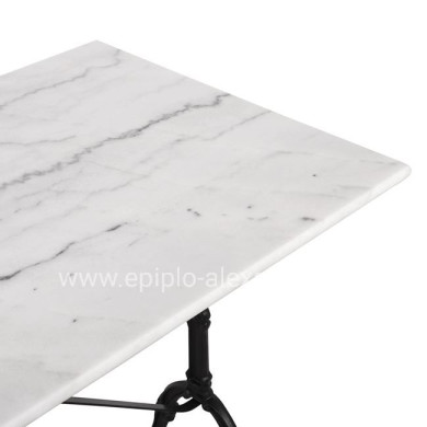 Table with Base from cast iron HM464 with marble 100x60x72