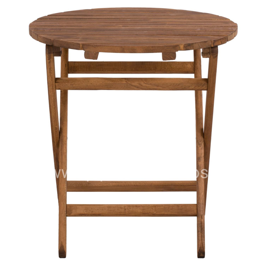 Director's Chair Limnos Round 70cm solid oak wood Walnut HM5654.01