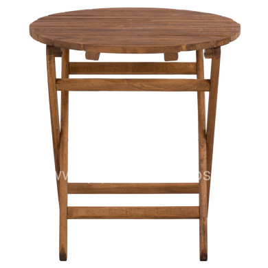 Director's Chair Limnos Round 70cm solid oak wood Walnut HM5654.01