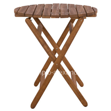 Director's Chair Limnos Round 70cm solid oak wood Walnut HM5654.01