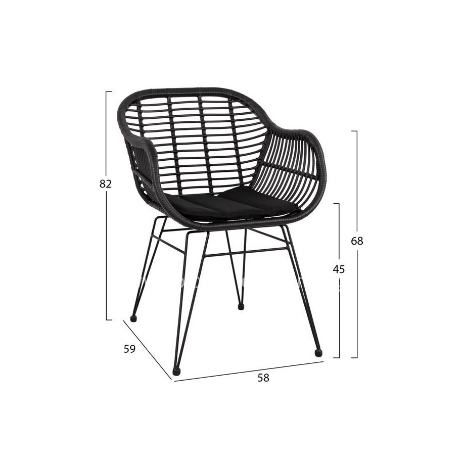 ΣΕΤ 7ΤΜΧ ALLEGRA WICKER ΜΕ ΤΡΑΠΕΖΙ 160X90X78Υ ΜΠΕΖ & ΜΑΥΡΟ ΧΡΩΜΑ HM10513