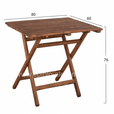 Director's Table Limnos 60x80 Solid Wood Impregnation Walnut HM5651.01