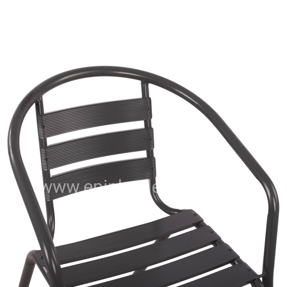 Set 3 pieces With Table Figo 70x70x72 & Armchairs Laura Grey Color HM10469