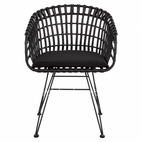 Armchair nest type metallic Allegra HM5456.02 Wicker Black 59x56.5x83cm