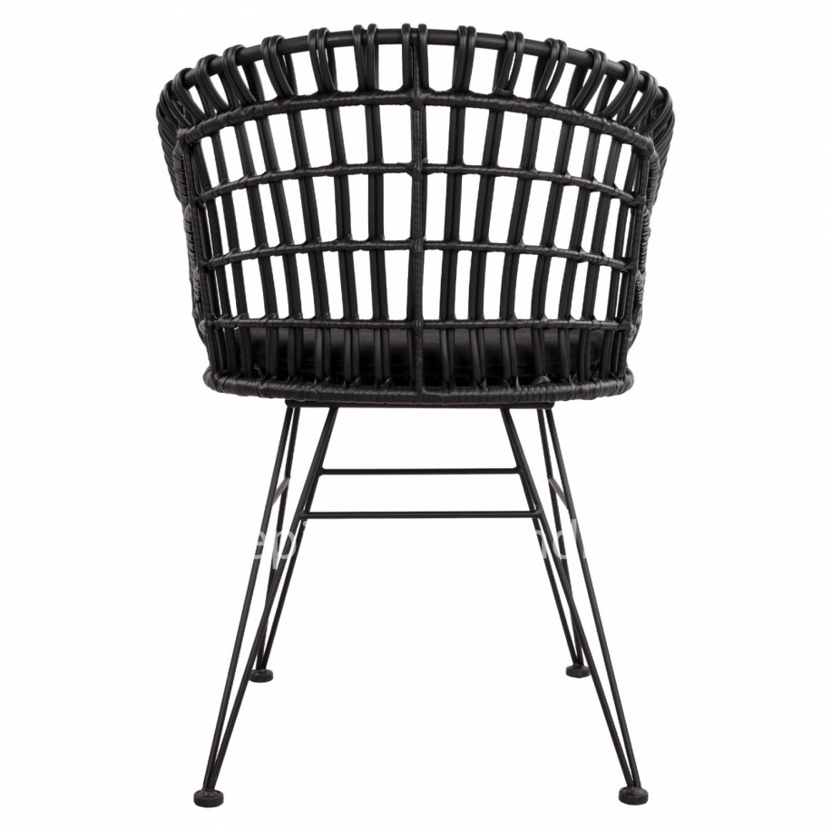 ΠΟΛΥΘΡΟΝΑ ΤΥΠΟΥ ΦΩΛΙΑ ΜΕΤΑΛΛΙΚΗ ALLEGRA HM5456.02 ΜΕ WICKER ΜΑΥΡΟ 59Χ56,5Χ83Υ εκ.