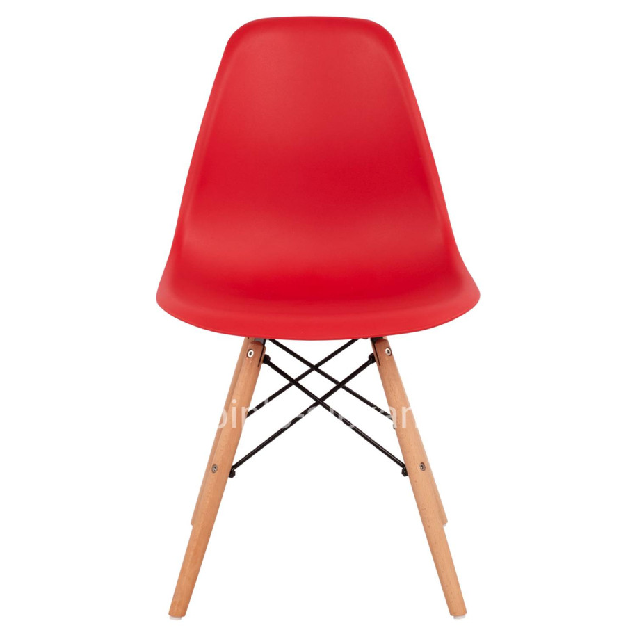 Chair with wooden legs and seat Twist PP Red HM8460.04 46x50x82 cm