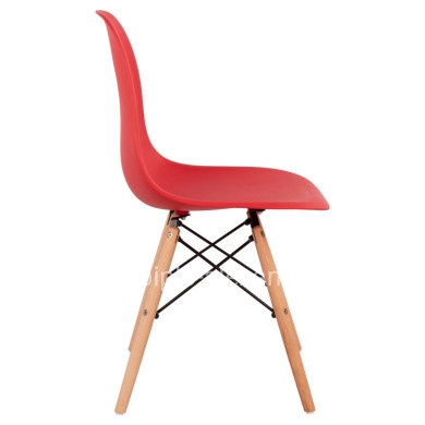 Chair with wooden legs and seat Twist PP Red HM8460.04 46x50x82 cm