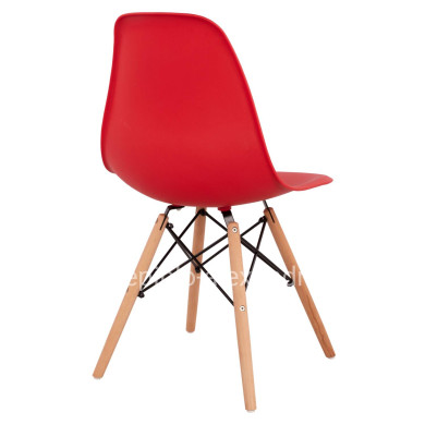Chair with wooden legs and seat Twist PP Red HM8460.04 46x50x82 cm