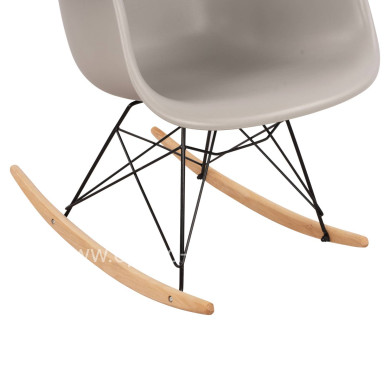 HM0035.20 Rocking Armchair, seat grey-Black Frame, 61x71x64cm