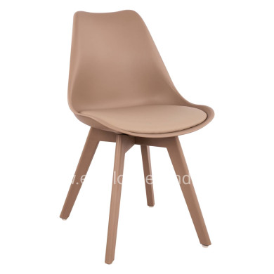 Dining Chair Vegas HM0033.45 with polypropylene legs and PP seat Cappuccino 49x55.5x84H cm.