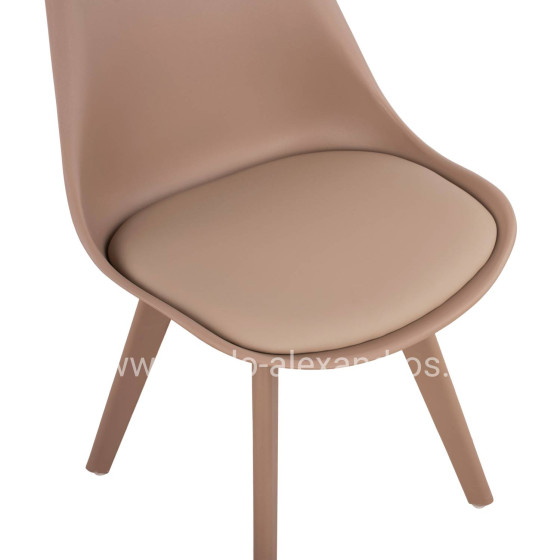 Dining Chair Vegas HM0033.45 with polypropylene legs and PP seat Cappuccino 49x55.5x84H cm.
