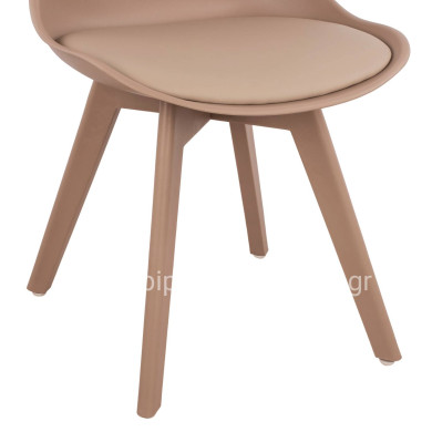 Dining Chair Vegas HM0033.45 with polypropylene legs and PP seat Cappuccino 49x55.5x84H cm.