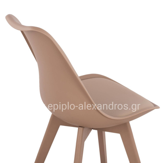 Dining Chair Vegas HM0033.45 with polypropylene legs and PP seat Cappuccino 49x55.5x84H cm.