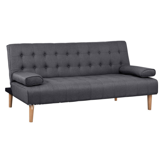 Sofa Bed Wanda HM3149.01 Grey Fabric and 2 Pillows 190x84x83cm