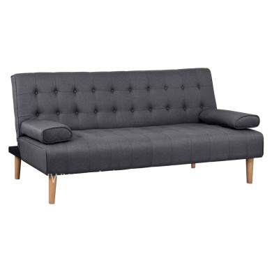 Sofa Bed Wanda HM3149.01 Grey Fabric and 2 Pillows 190x84x83cm