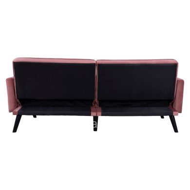 CORNER SOFA BED VELVET DUSTY PINK WITH FOOTREST 211X158X83Y cm.HM3151.02