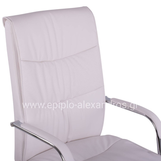Office Chair Director's White with chromed base Jacob HM1044.12 57x75,5x100 cm