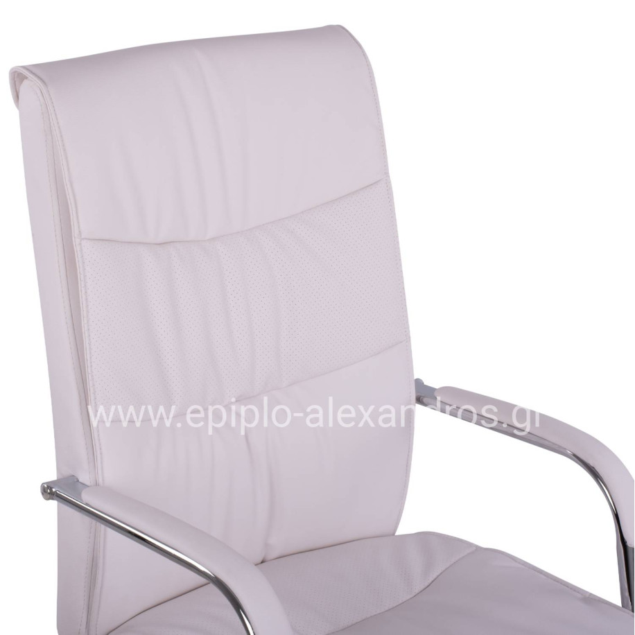 Office Chair Director's White with chromed base Jacob HM1044.12 57x75,5x100 cm
