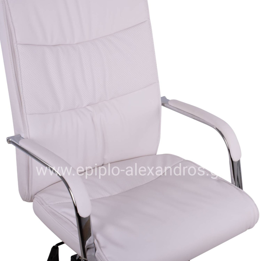 Office Chair Director's White with chromed base Jacob HM1044.12 57x75,5x100 cm