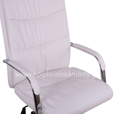Office Chair Director's White with chromed base Jacob HM1044.12 57x75,5x100 cm