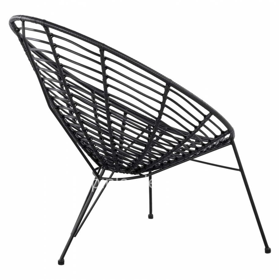 HM5458.02 Armchair Allegra, nest type metallic, wicker in black color  73x83x86 cm