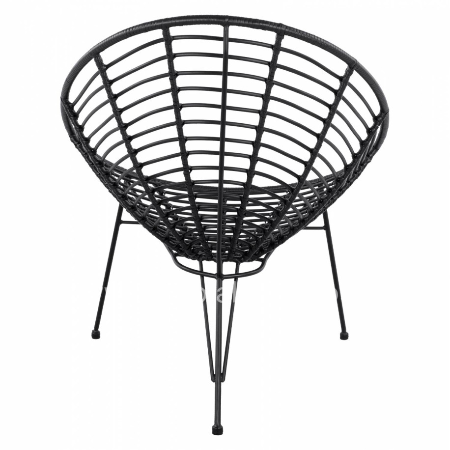 HM5458.02 Armchair Allegra, nest type metallic, wicker in black color  73x83x86 cm