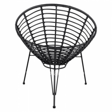 HM5458.02 Armchair Allegra, nest type metallic, wicker in black color  73x83x86 cm
