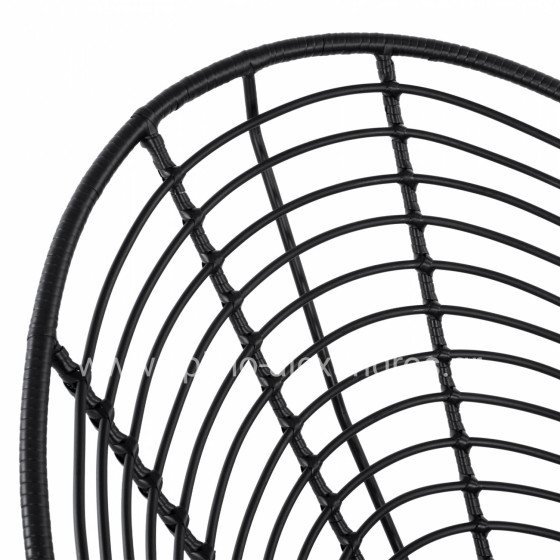 HM5458.02 Armchair Allegra, nest type metallic, wicker in black color  73x83x86 cm