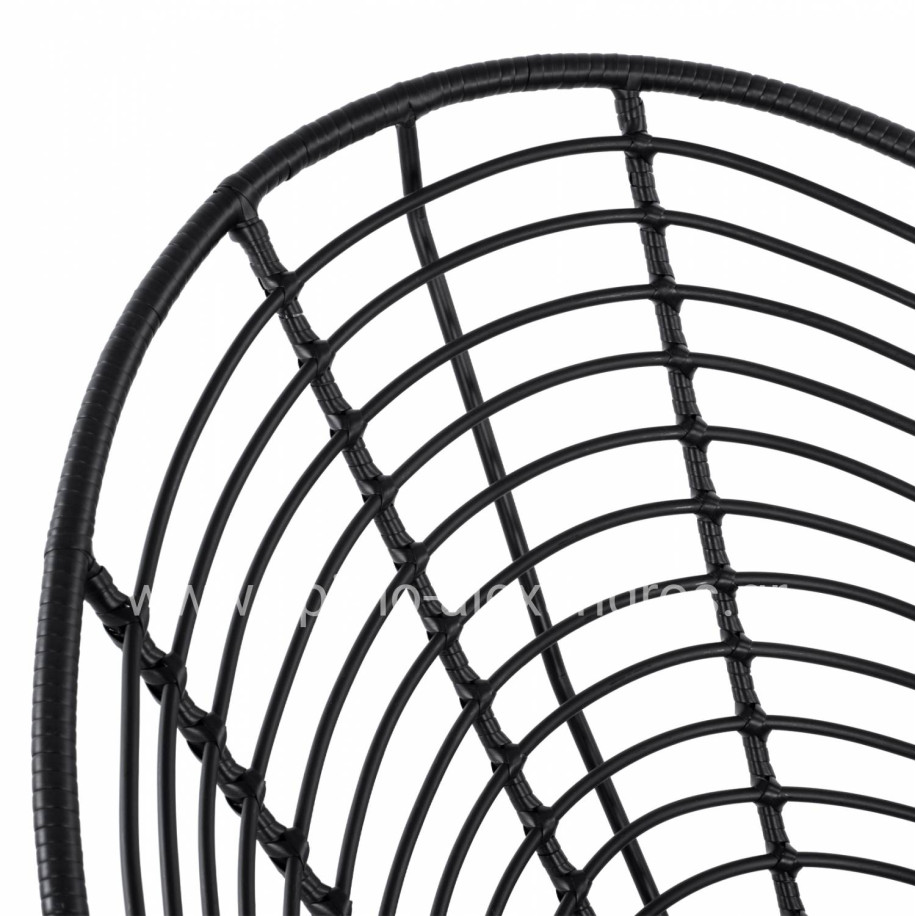 HM5458.02 Armchair Allegra, nest type metallic, wicker in black color  73x83x86 cm